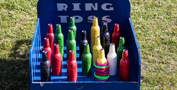 Set your bottles up and play ring toss!