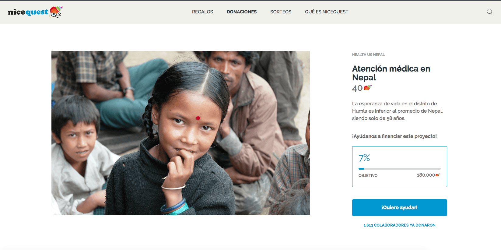 Campaña de donación para Health us Nepal con Nicequest