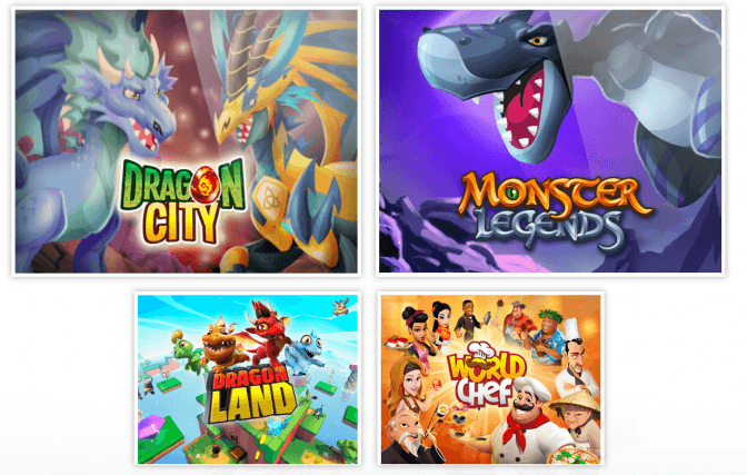 Algunos videojuegos de Social Point.